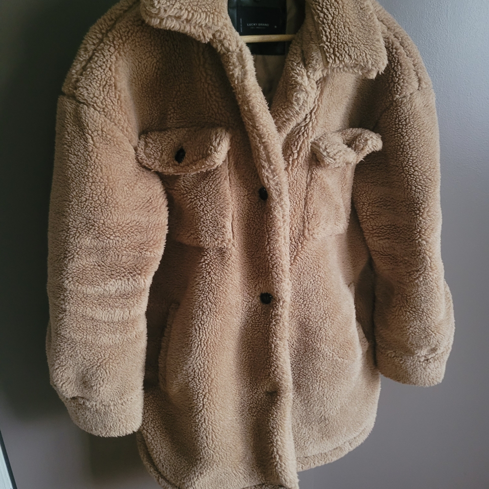 Lucky Brand Cozy Tan Sherpa Jacket